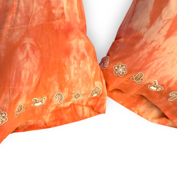 Gingerbread Holiday Pillow Cases Set of 2 Botanical Eco Dyed OOAK NWT Christmas - Picture 9 of 12